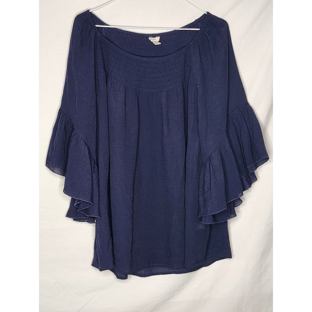 Est.‎ 1946 Dark Blue Bell Sleeve Blouse Size large